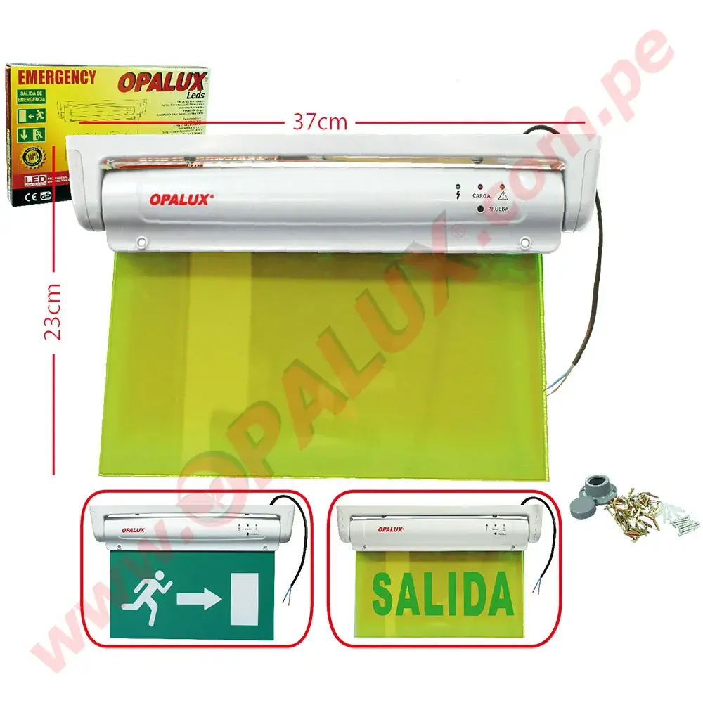 OP-2912 Señal de seguridad LED acrílico de iluminación de emergencia 5LED verde