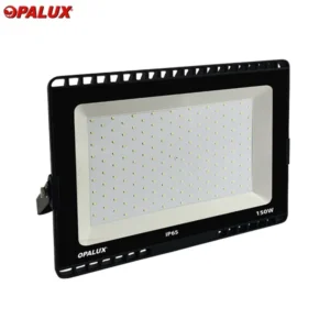 REFLECTOR LED 150W “OPALUX” DELGADO SLIM 12750 LUMENS COLOR NEGRO LUZ BLANCA 6500K IP65 EXTERIORES 50,000HRS 162 LEDS 220-240V