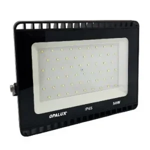 REFLECTOR SLIM 54LED SMD 4250LM "OPALUX" 50W 220-240V AC LUREFLECTOR LED 50W “OPALUX” DELGADO SLIM 4250 LUMENS COLOR NEGRO LUZ CÁLIDA 4000K IP65 EXTERIORES 50,000HRS 54 LEDS 220-240V