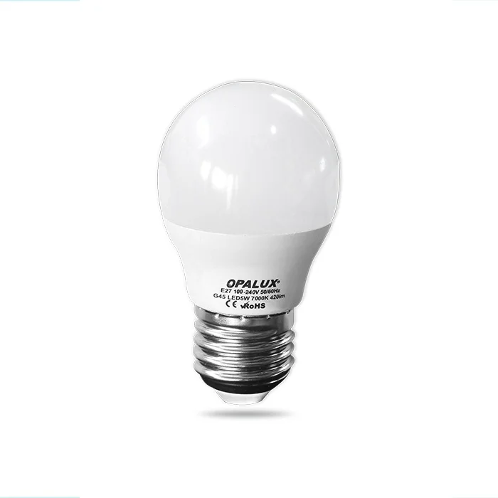FOCO LED 5W G45 E-27 LUZ BLANCA "OPALUX" 420LM 6500K 185-264VAC Ø4.5CM 8.3CM ALTO CJX100
