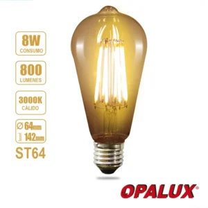 FOCO VINTAGE ST64 8W 3000K NACARADO 185-265V E27 "OPALUX" CJX100