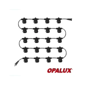 Guirnalda decorativa color negro “Opalux” tipo lineal 10mts para 20 focos 100% cobre