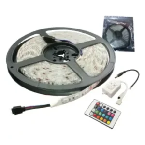 Cinta LED 5MTS RGB 21 colores con control remoto fuente de alimentacion y secuencial