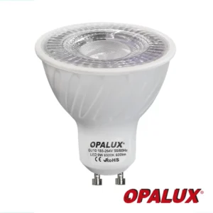 FOCO DICROICO LED 9W LUZ NEUTRO "OPALUX" 800LM 4000K GU10 60° 100-240VAC Ø5CM 5.4CM ALTO.CJX100