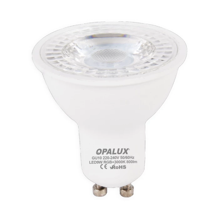 FOCO DICROICO GU10 RGB "OPALUX" 800LM 220-240VAC 60HZ 38° C/CONTROL