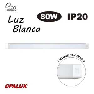 FIXTURE SLIM LED PRISMĆTICO 80W LUZ BLANCA 120 CM 8,800 LM "OPALUX"
