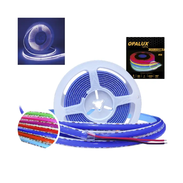 CINTA COB "OPALUX" 24V AZUL SM 480L/M IP20 MASTERX50