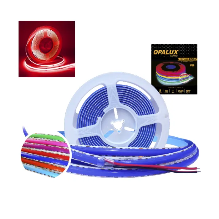 CINTA COB "OPALUX" 24V ROJO SM 480L/M IP20 MASTERX50