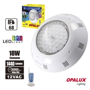 LUMINARIA LED ACUÁTICA " OPALUX" 18W RGB 12VAC