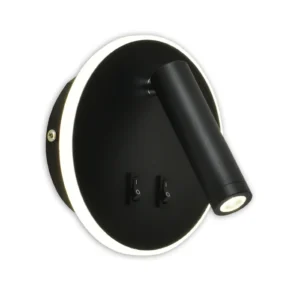 APLIQUE EXTERIOR DE PARED "OPALUX" SOLARA NEGRO