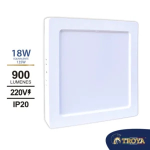 PANEL LED CUADRADO PC PARA SOBREPONER 18W "TROYA" 1350LM 7200K